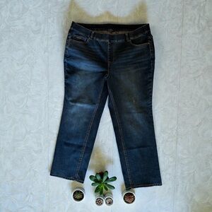 Isaac Mizrahi Dark Blue Straight Leg Pull On Jeans